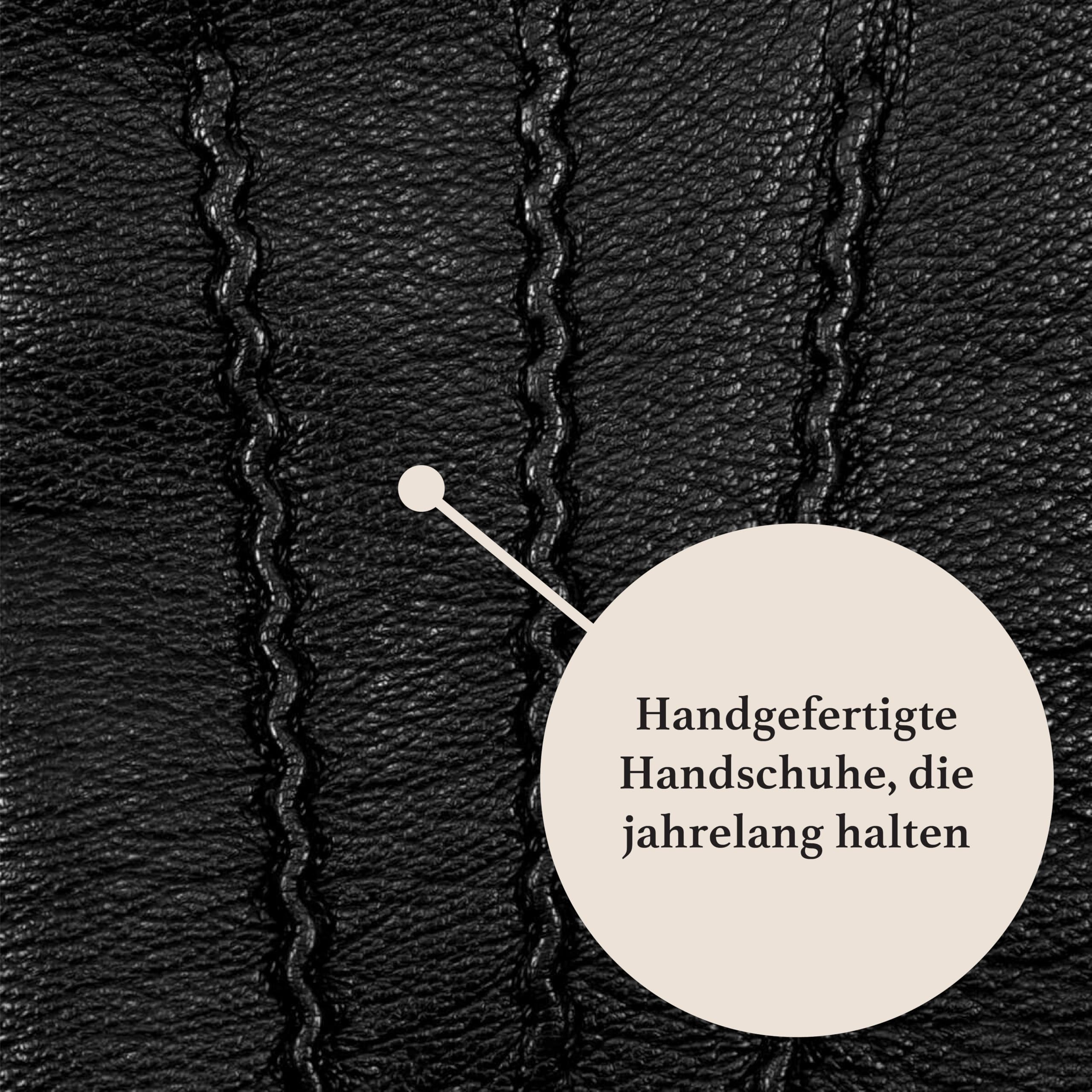 Schwartz & von Halen Handschuhe Herren - Hunter (schwarz) - Leder - 100% Ziegenleder - Luxuriöses Lammfellfutter - Schwarz