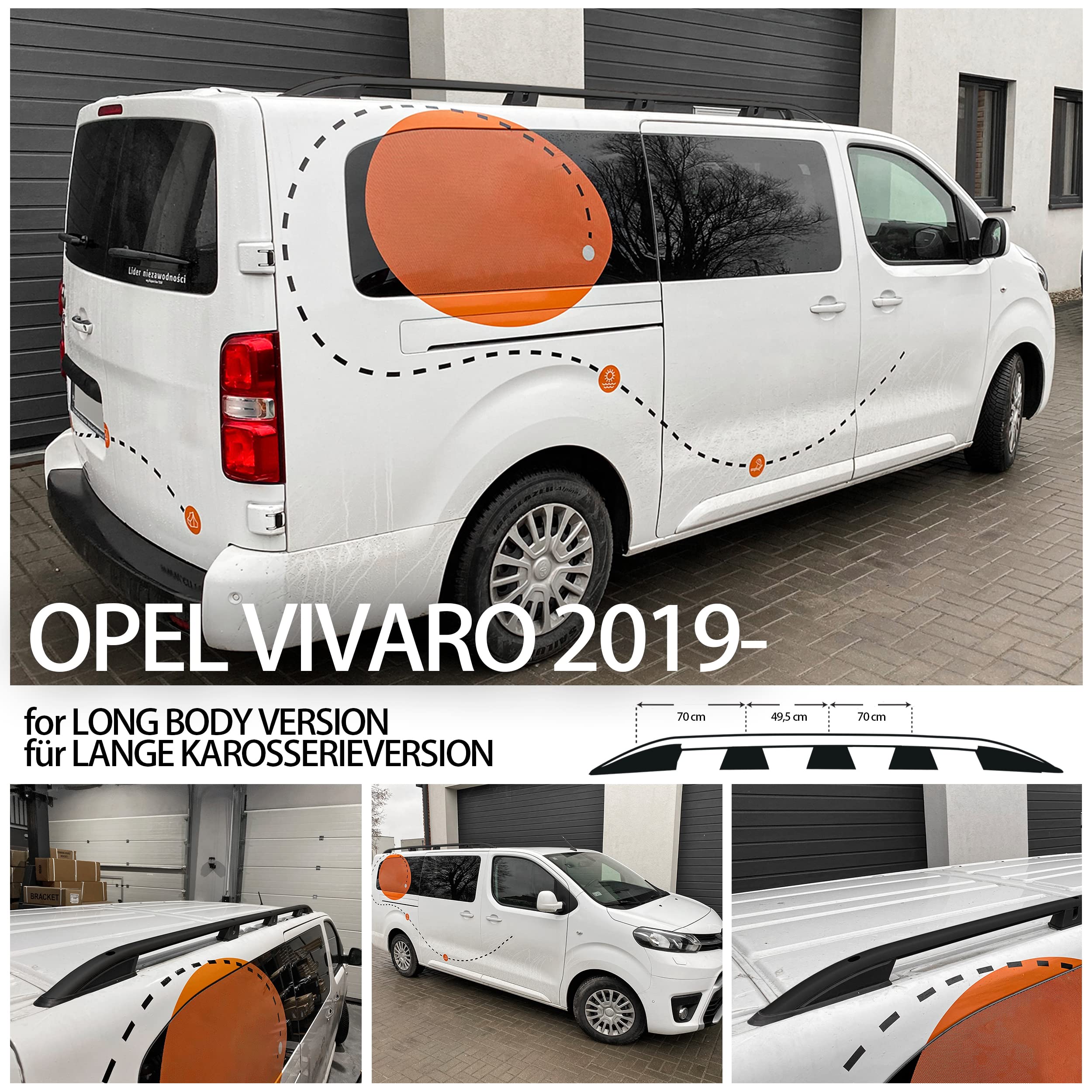CHROMEMASTER | Relingi dachowe | Kompatybilne z Opel Vivaro 2019- Extra Long/L; Na relingach zamontujesz bagażnik dachowy, boks dachowy, bagażnik rowerowy | Wytrzymała konstrukcja z aluminium