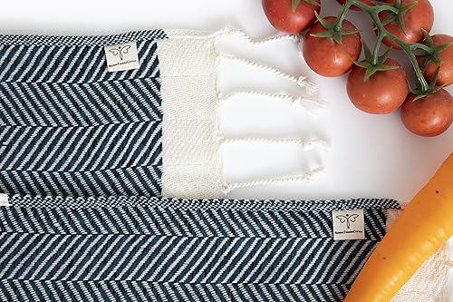 Miniatura 2 de SMYRNA TURKISH COTTON Paquete de 4 paños de cocina  100% algodón natural, 15 x 26 pulgadas  Paños de lavado lavables a máquina  Ultra suaves,