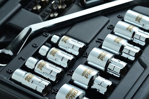 Miniatura 3 de Omega Pro Juego de llaves de vaso y llave de 1/2 pulgada con trinquete flexible, 34 piezas en estuche moldeado para una fácil organización