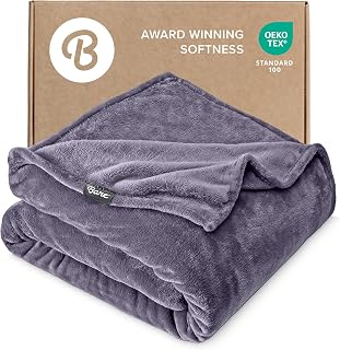 Bare Home Fleece Blanket Luxury Microplush (Full/Queen, Dusty Purple)