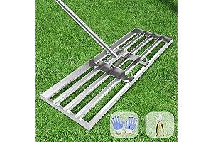 Professional-Grade Lawn Leveling Rake with Stainless Steel Handle