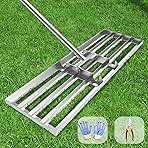 Lawn Leveling Rake 30x10 inch, (Professional-Grade) Lawn Leveler Tool with Stainless Steel Handle Rakes for Lawns Heavy Duty Landscape Rake for Backyard, Garden, Golf Course, Farm, Pasture