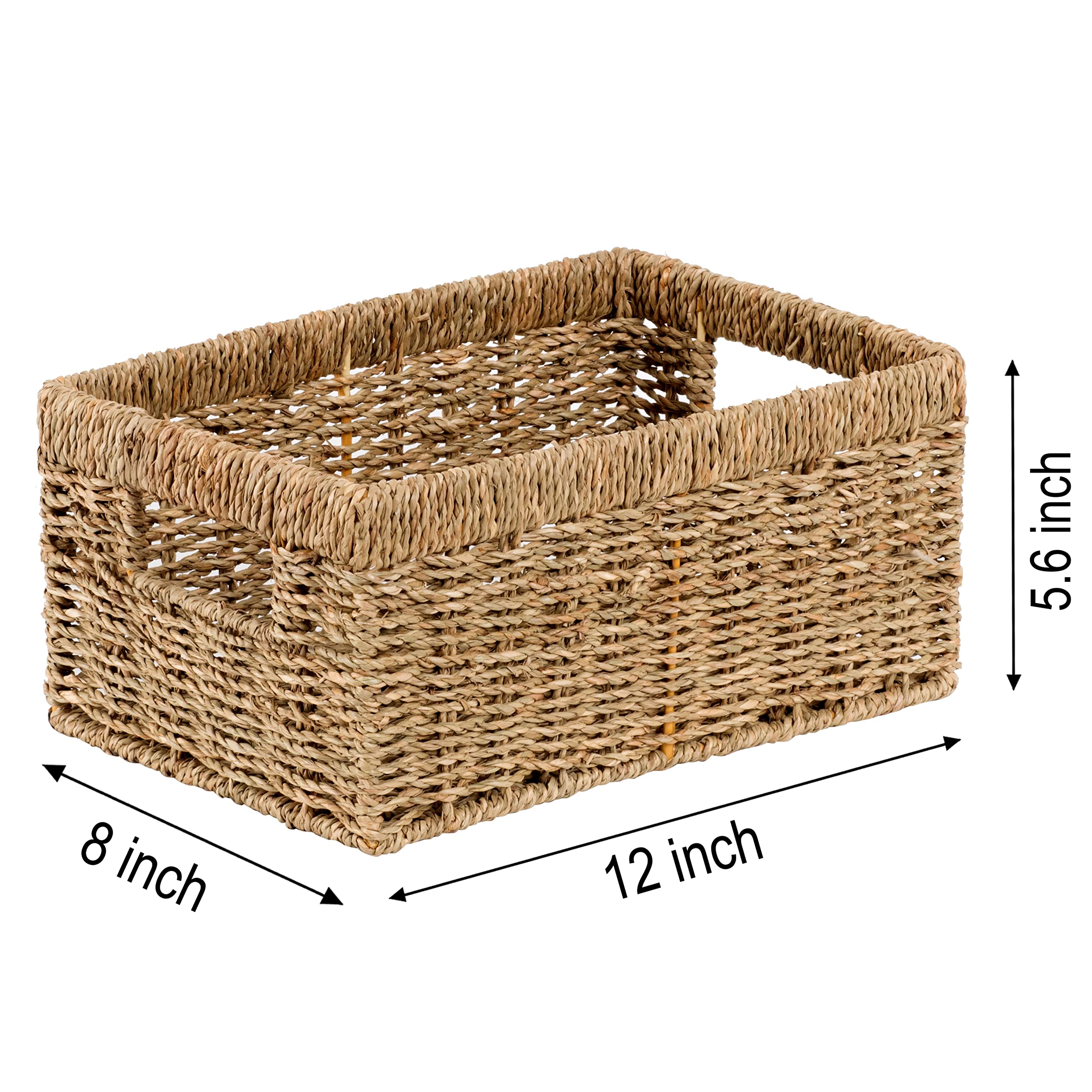 CENBOSS Woven Storage Baskets (Seagrass, Medium, 1PC) - Image 2