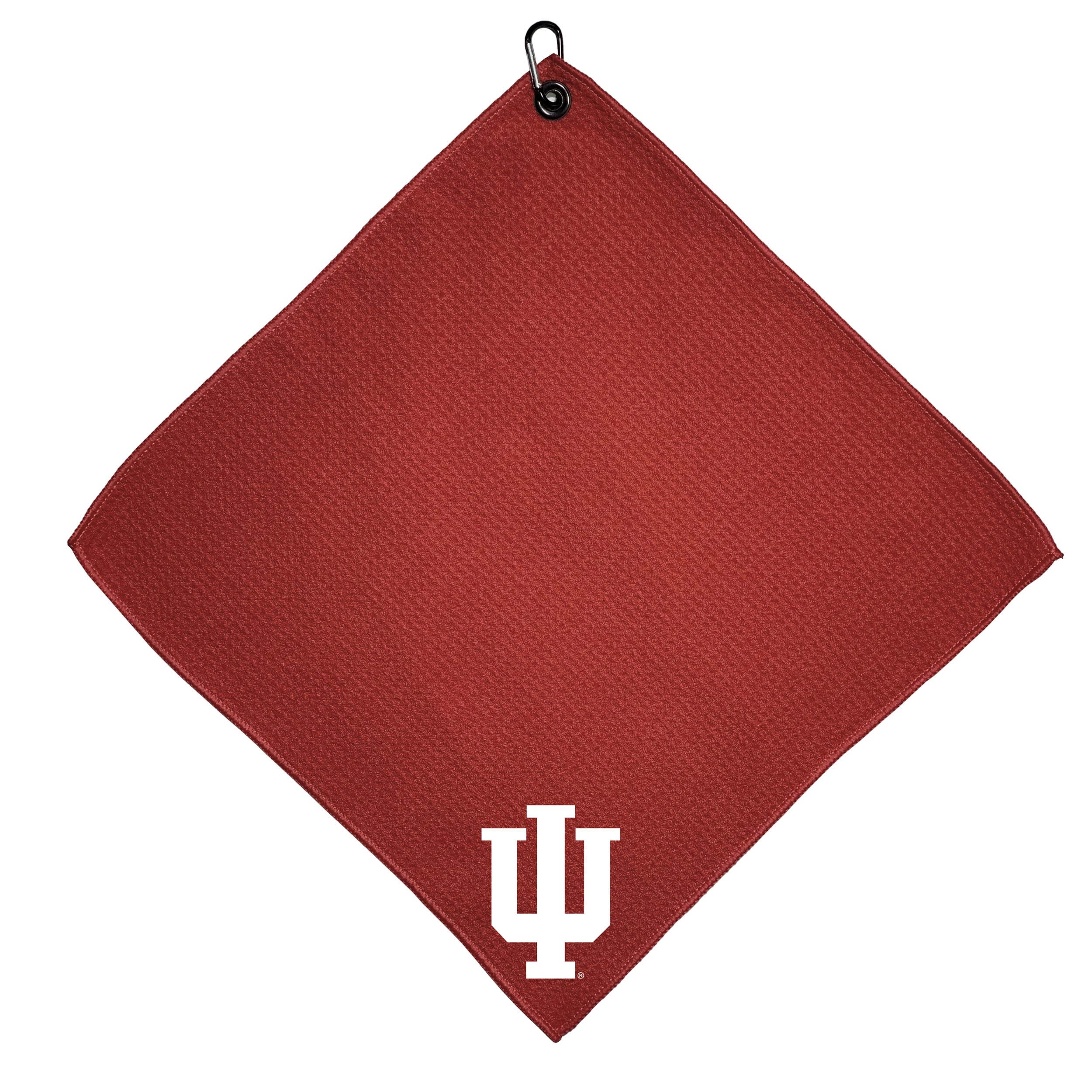 Team Golf NCAA Indiana Hoosiers 15x15 Golf Towel with Carabiner Clip, Premium Microfiber with Deep Waffle Pockets, Superior Water Absorption and Quick Dry Golf Cleaning Towel
