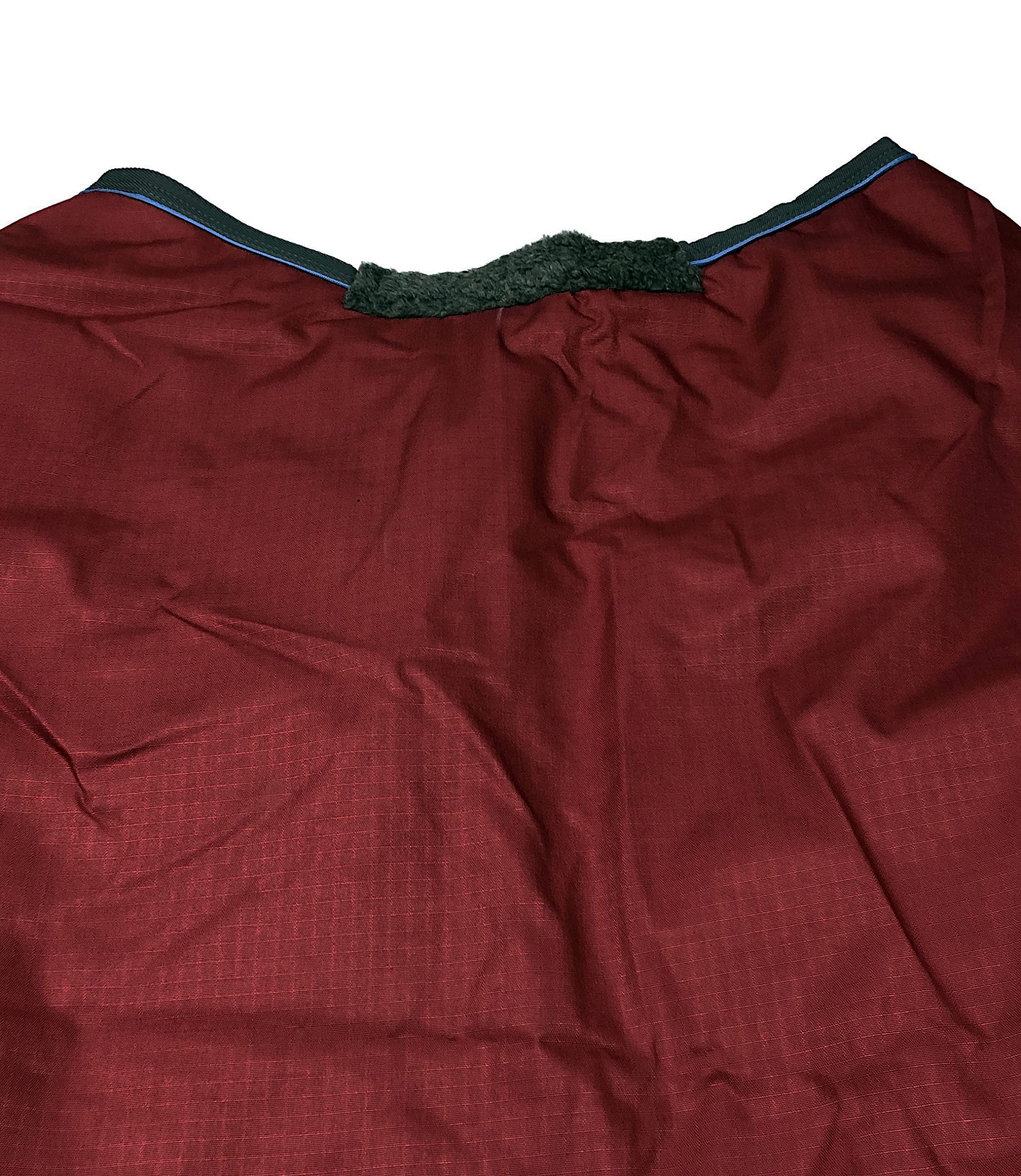 Horses, Coperta da Paddock per Cavallo Turnout 200 gr, Impermeabile, Imbottita, Resistente, con Cinghie ad Incrocio, Bordeaux 145 cm
