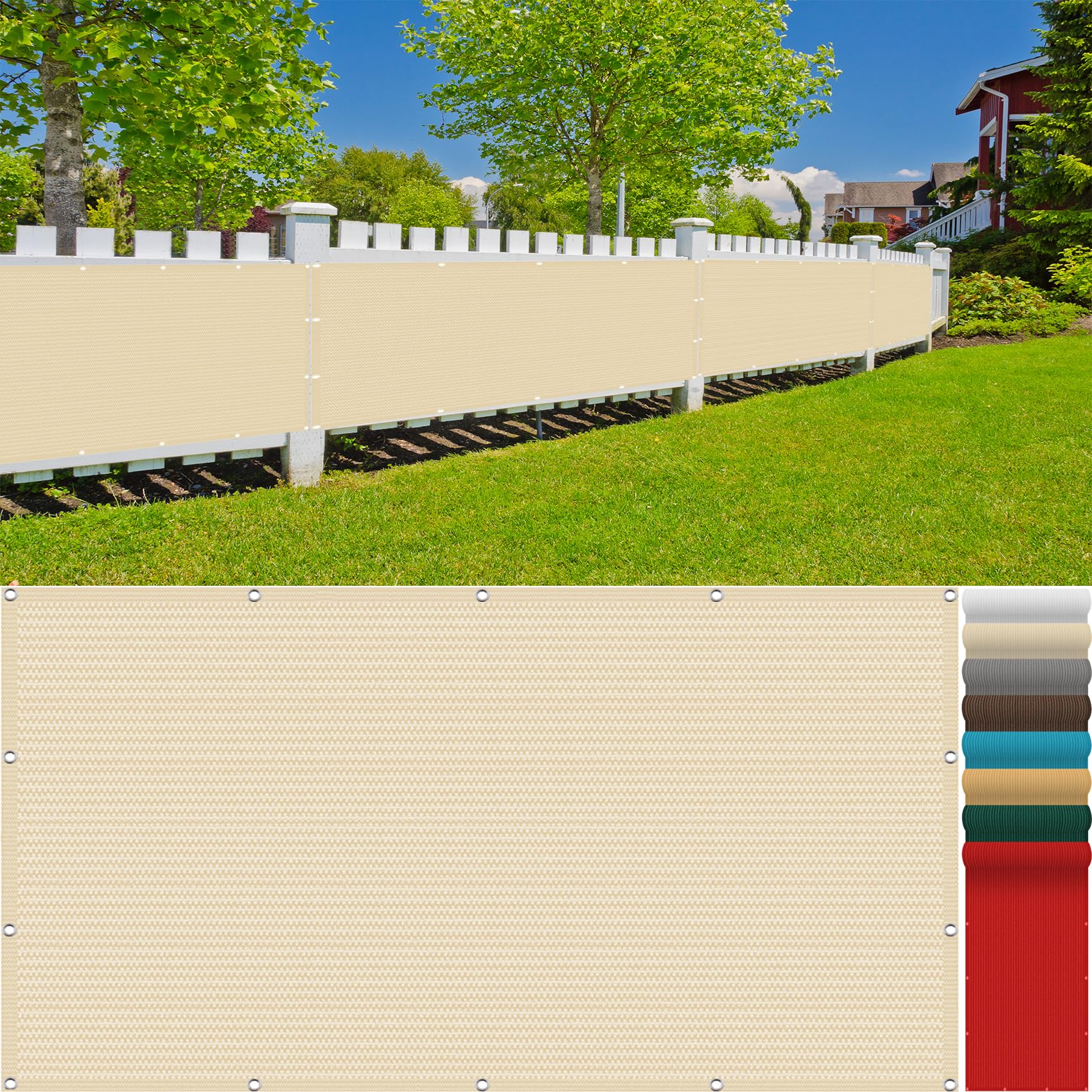 Telo impermeabile per balcone, 200 x 550 cm, color crema, con tessuto di facile manutenzione, cordoncini e fascette per proteggere esternamente, ideale per terrazze e balconi