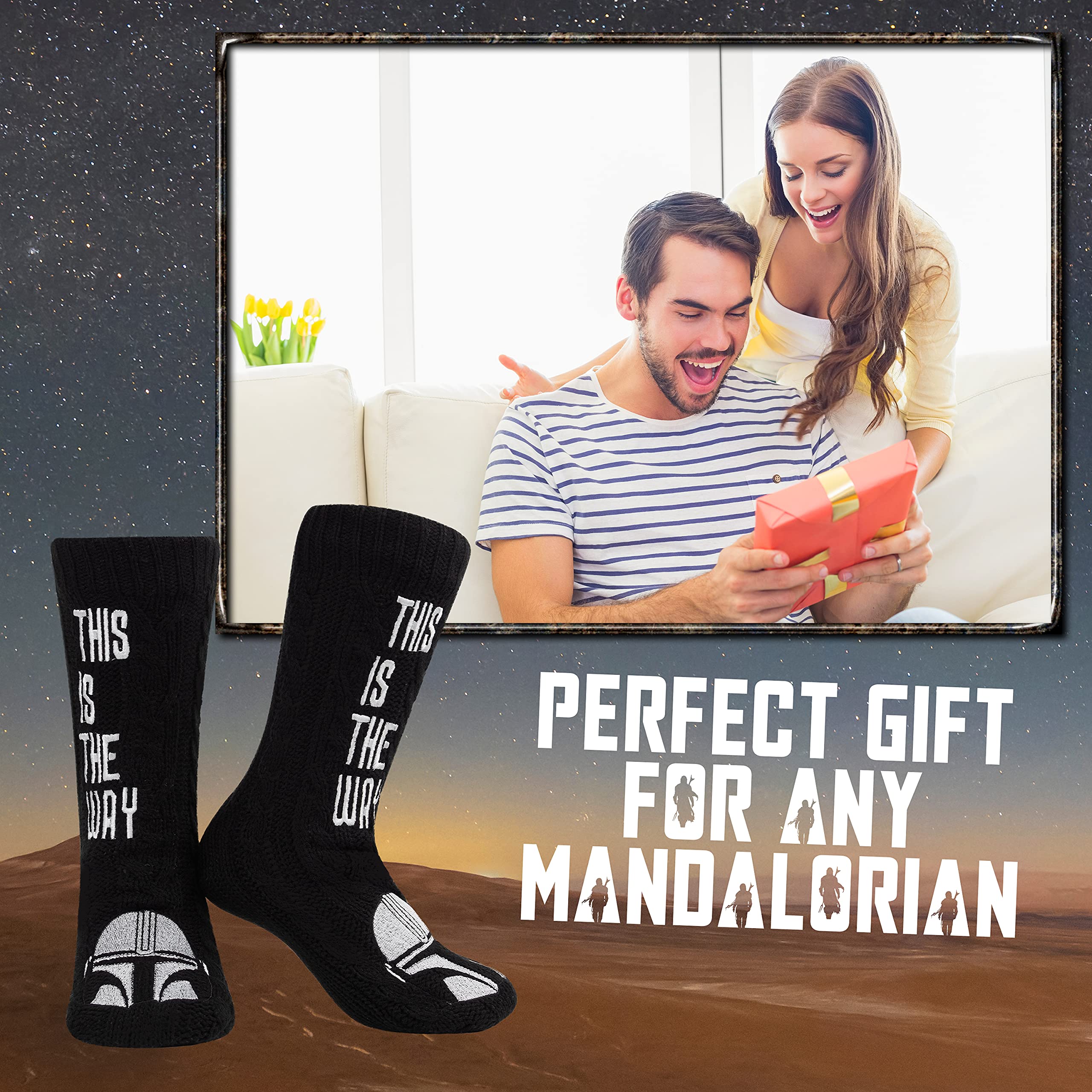 The Mandalorian Fluffy Socks, skarpetki męskie Baby Yoda, ciepłe skarpetki z dzianiny