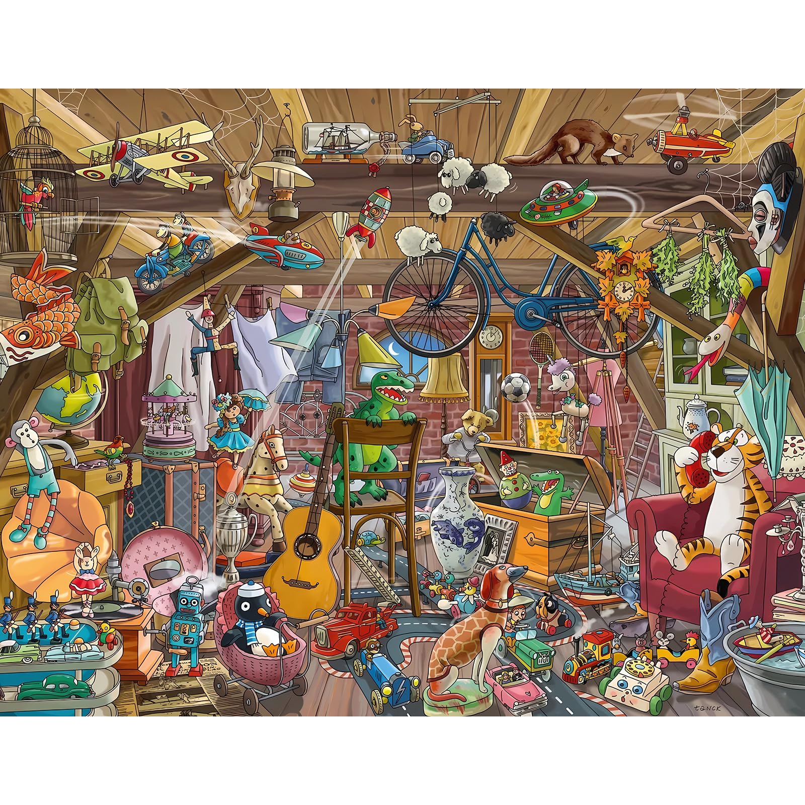 Chengqism Jigsaw Puzzles 100 Pieces for Adults Cartoon Puzzle 100 Pieces 100 Piece Jigsaw Puzzle with Extra Large Piece for Adult Educational Games-Home Decoration Puzzles for Adult Teens Seniors — image 1
