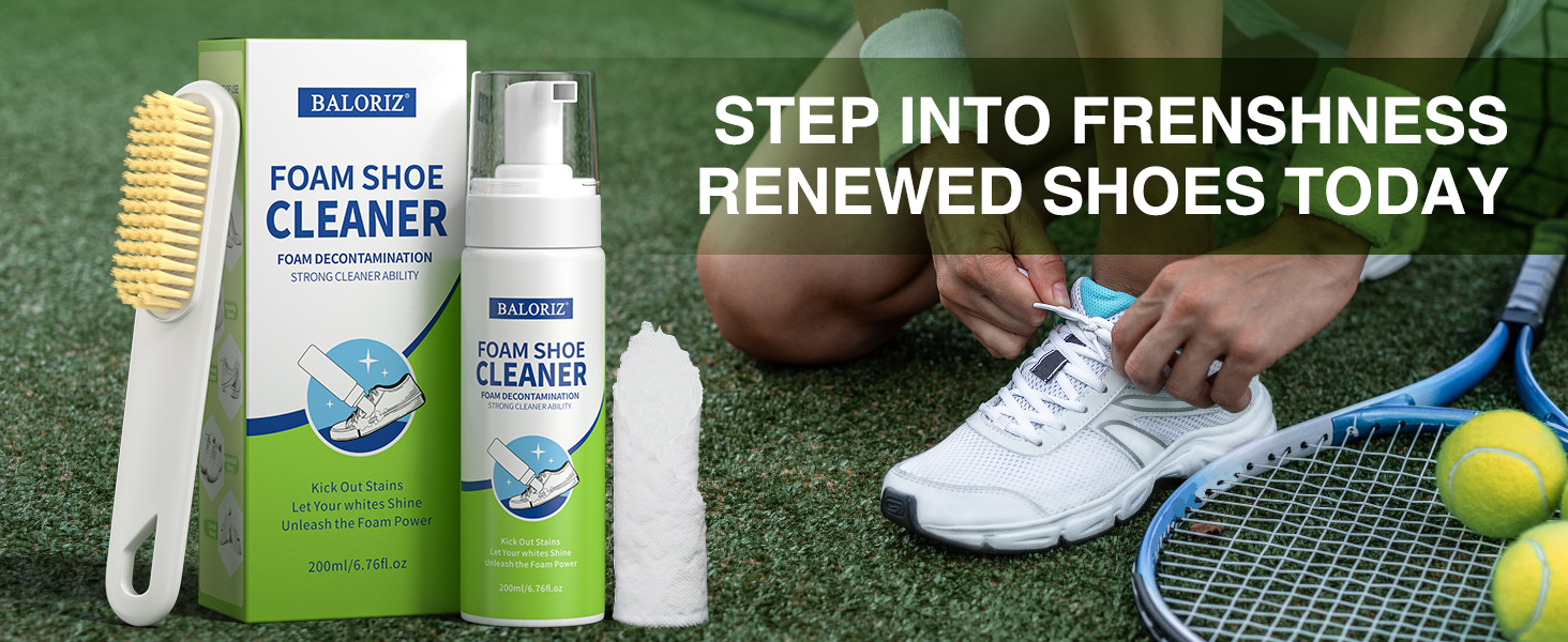 Shoe Cleaner Kit, 6.76 Oz White Shoe Cleaner with Brush and Towel