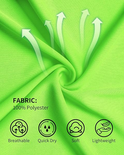 QBK 2T to Youth Neon Shirt Kids UPF 50+ Dry Fit Athletic Short Sleeve Rash Guard T Shirts for Boys Girls Sports Undershirt - 5