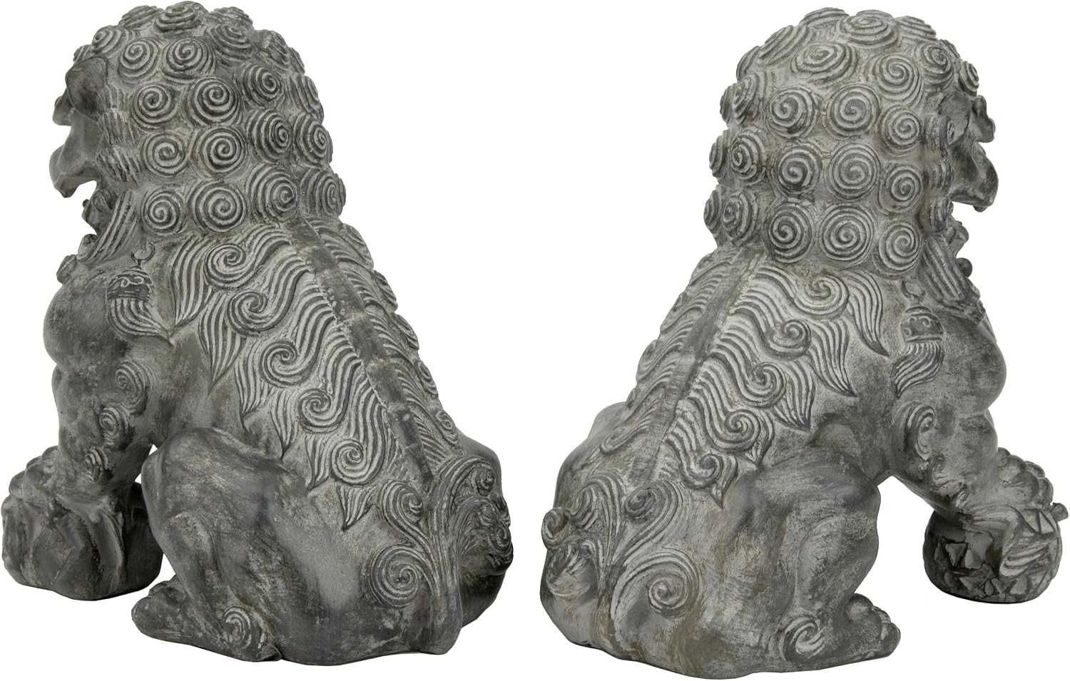 Red Lantern 9" Sitting Foo Dog Statues