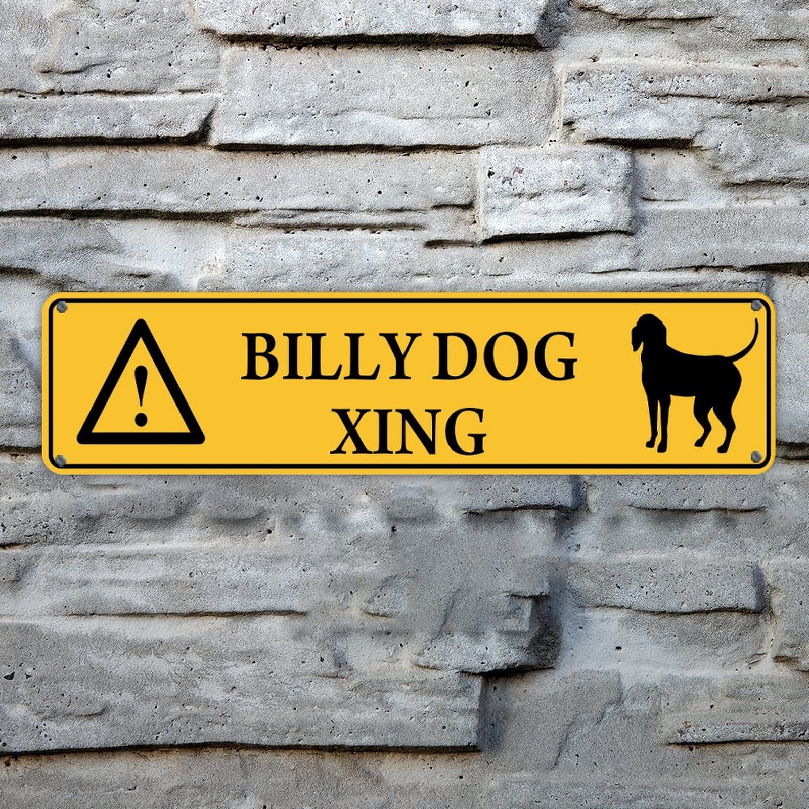 Panneau Dog Crossing en métal déco murale maison et cuisine Billydog Xing 15,2 x 61 cm