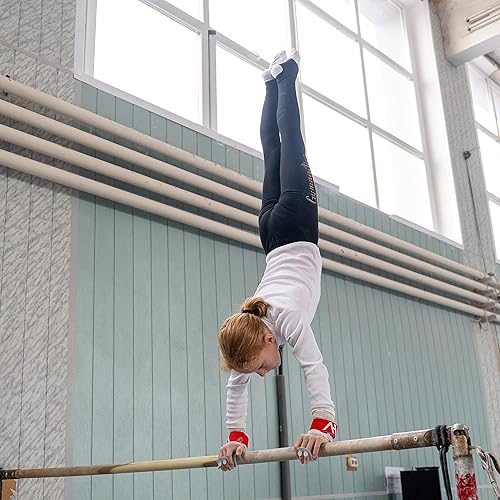 Miniatura 4 de HOLVIST Puños de gimnasia  Puños de gimnasia hechos de cuero  Empuñaduras de gimnasia para niñas de 10 a 12  Empuñaduras de gimnasia con velcro para