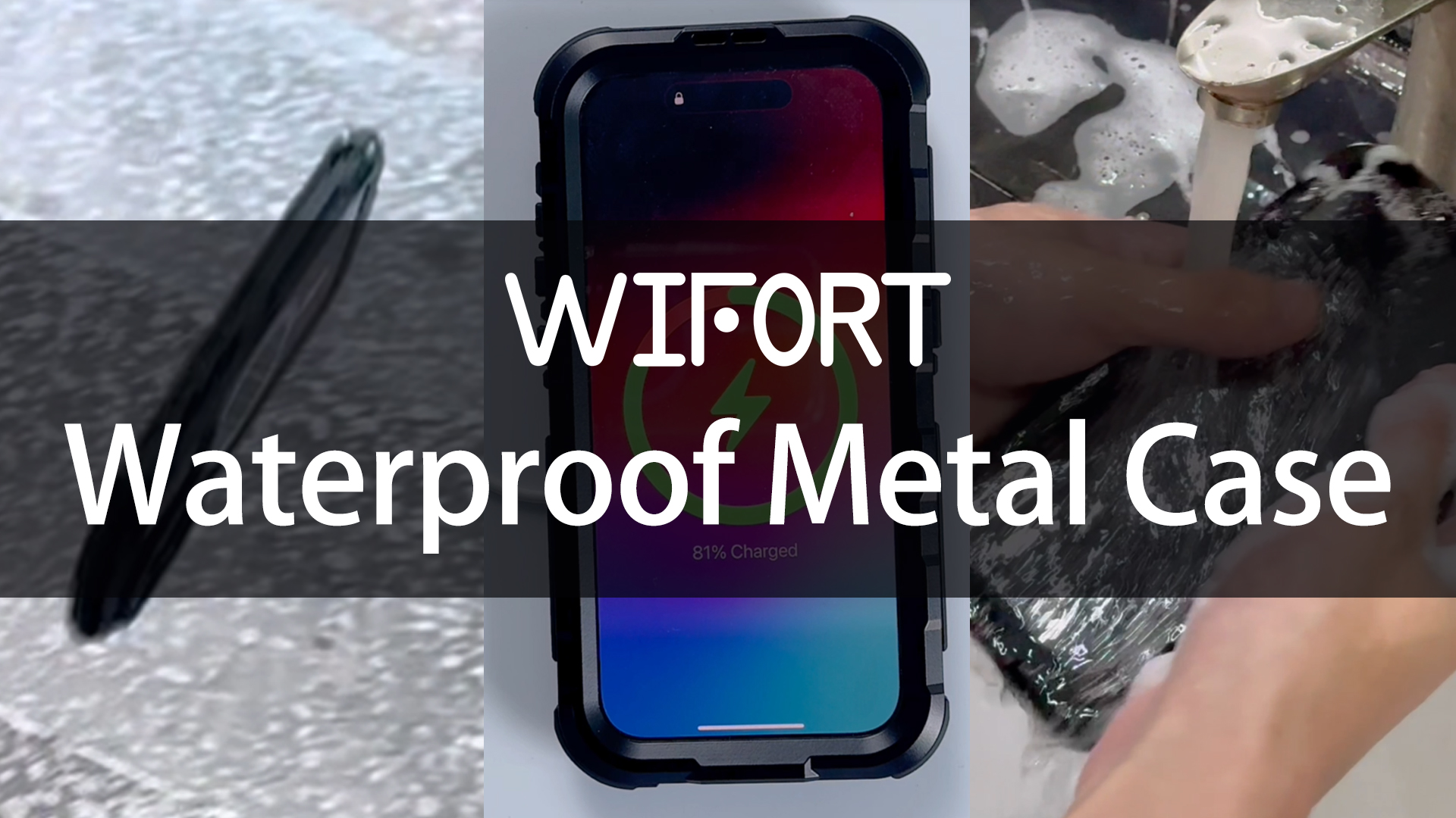 WIFORT For IPhone 16 Plus Waterproof Case, Heavy Duty Metal Cover