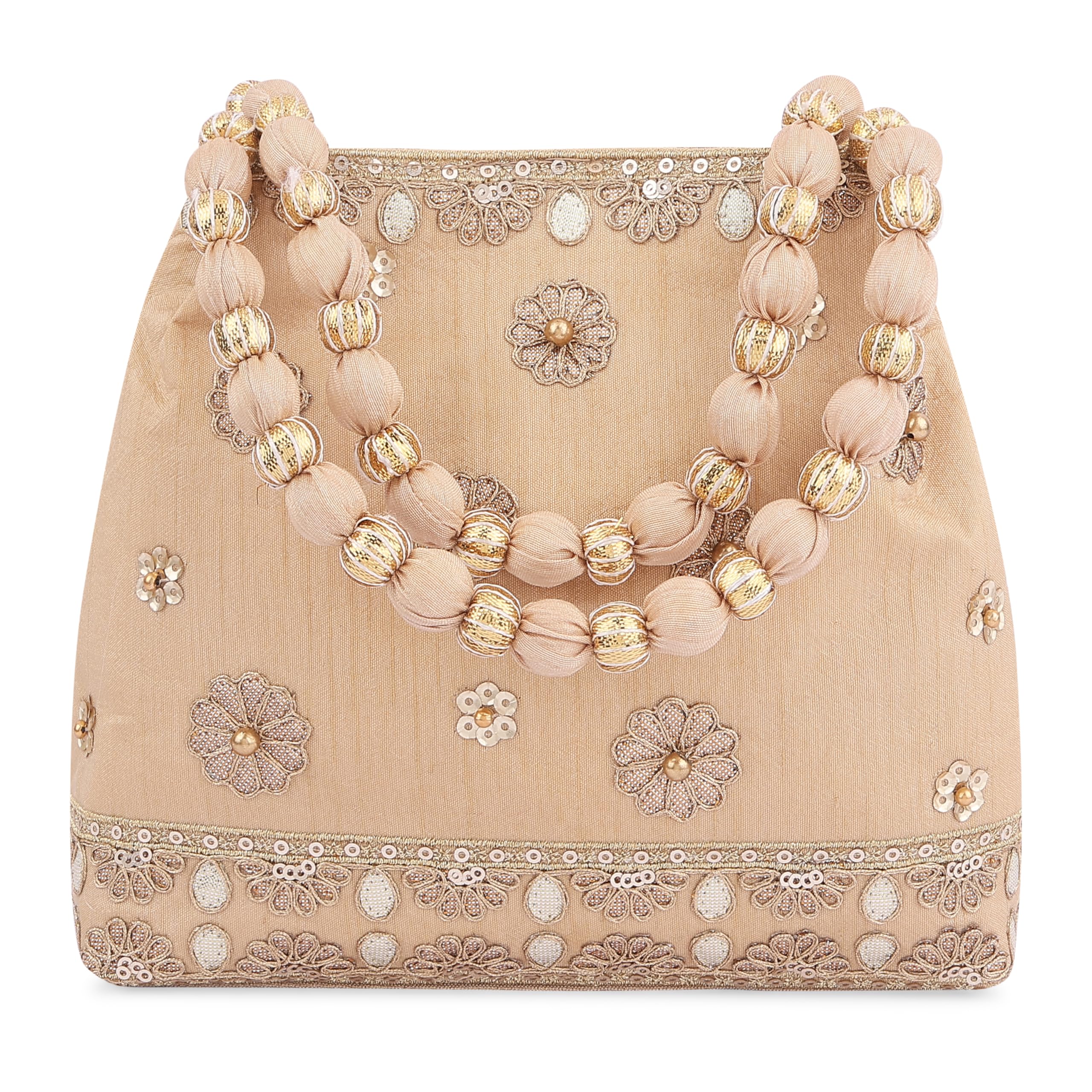 masq by Q-One Embroidered Silk Potli Bags - Handcrafted for Weddings, Festive Season & Special Occasions with Beads and Sequins - Made in India-picture-0