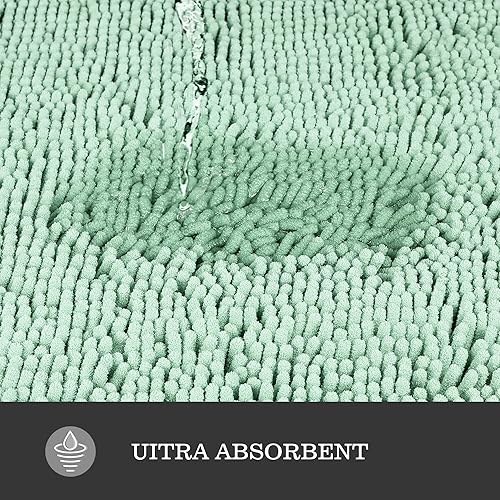 Miniatura 5 de Yeaban Alfombras de baño de felpilla gruesa, absorbentes y lavables, antideslizantes, alfombras de felpa para baño, cocina, ducha, fregadero, 17 x