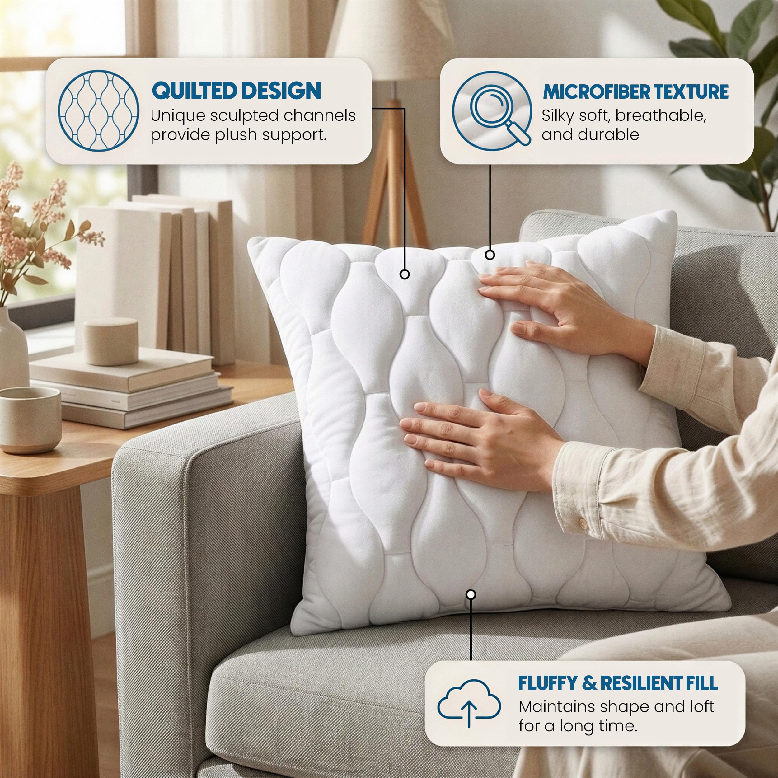 Utopia Bedding Kopfkissen 60x60 cm 1er Set Kissen für Bett und Dekokissen