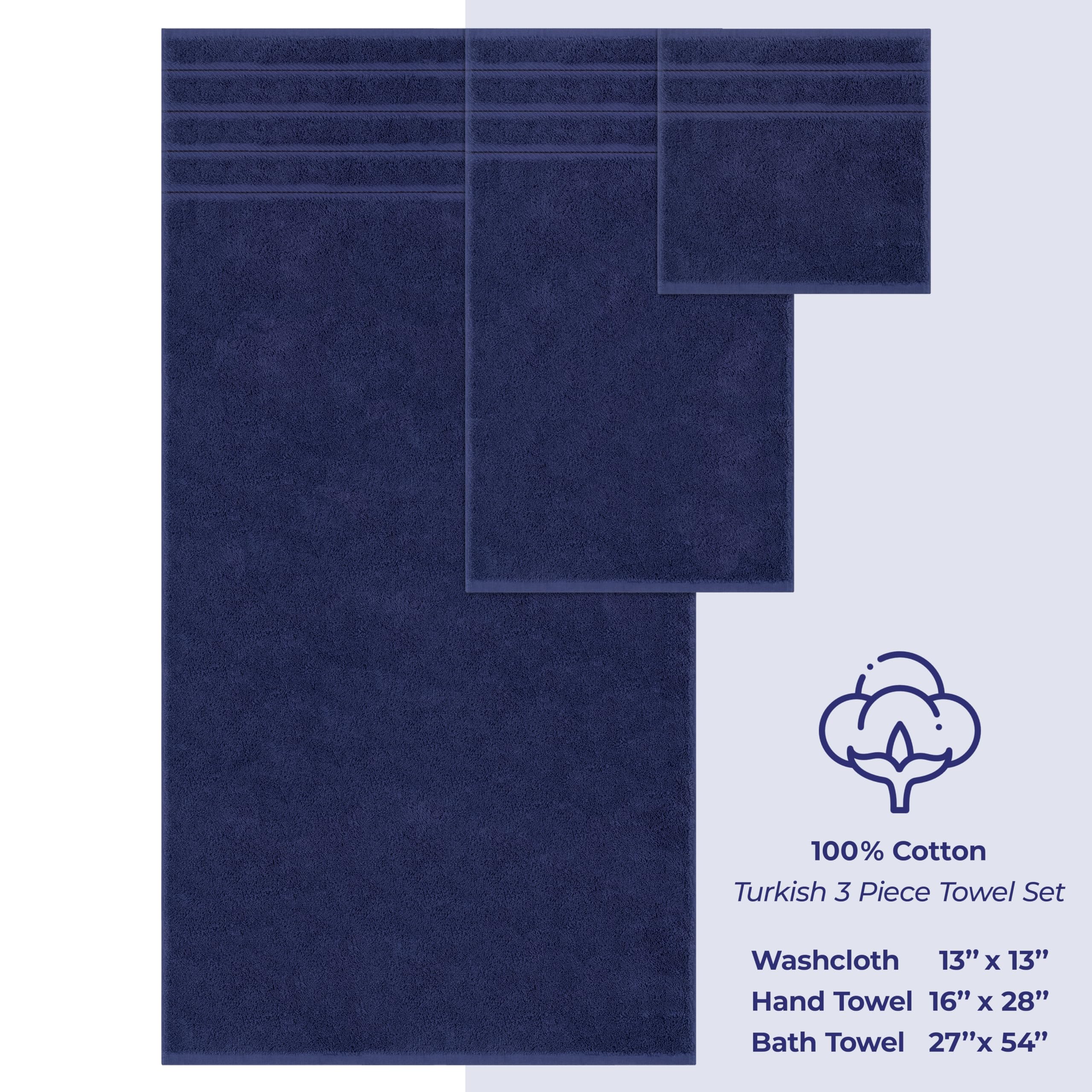 American Soft Linen, 3 Piece Towel Set, 1 Bath Towel 1 Hand Towel 1 Washcloth, Super Soft and Absorbent - Image 4