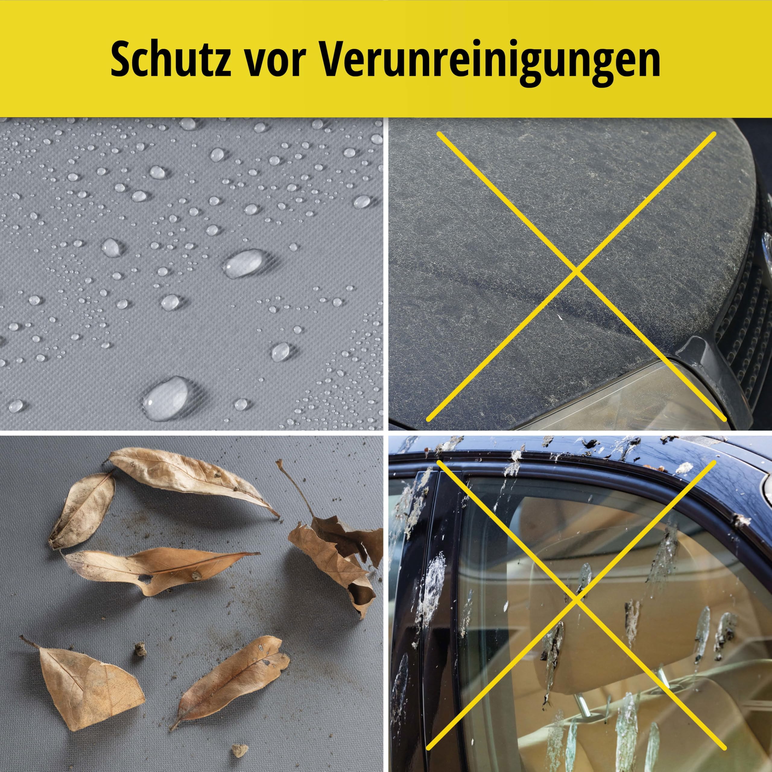 WALSER Premium Autoplane All Weather Premium, Autogarage wetterfest, Vollgarage wasserdicht, UV-Sonnenschutzplane, Autoabdeckung Größe 9 Größe 9: 4,7x1,8x1,7m (LxBxH)