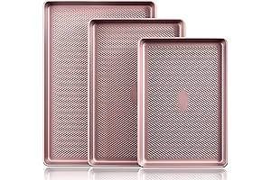 HONGBAKE Pink Baking Sheet Pan Set: Non-Stick Baking Essentials