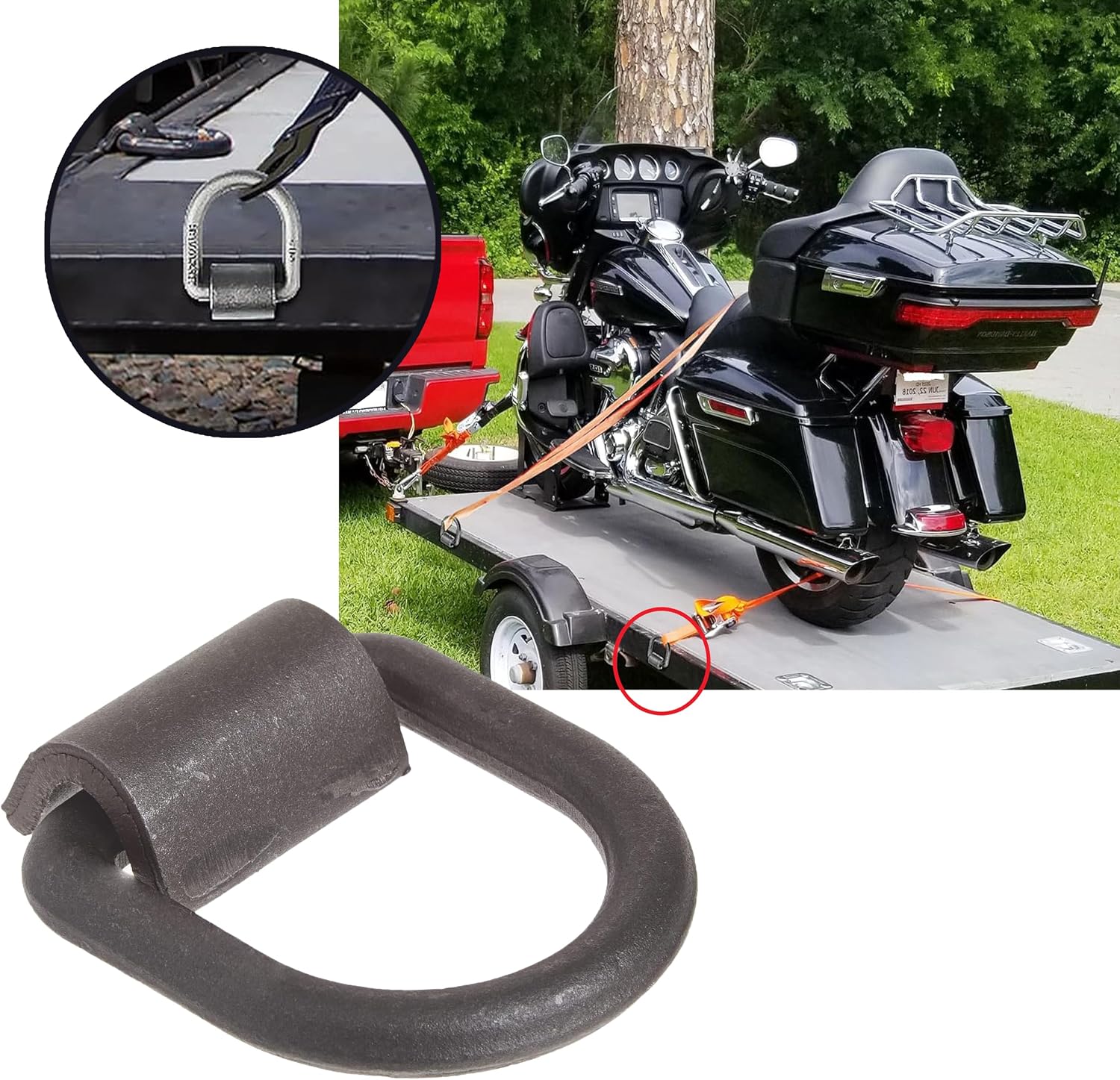 2Pcs 1/2" Heavy Duty Weld On Forged D-Ring with Welding Clip for Trailer Truck Cargo RV ATV Tiedowns Farm Applications etc. MBS:12,000 lbs