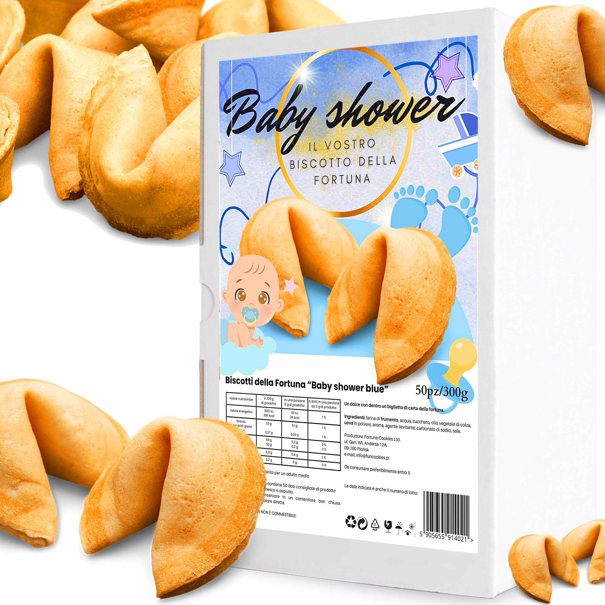 D&D Fun Cookies Biscotti della Fortuna 50 pezzi | Biscotti bambini | Biscotti della fortuna cinesi | Biscotti confezionati singolarmente | Biscotti fortuna | Biscotti regalo | Fortune Cookies