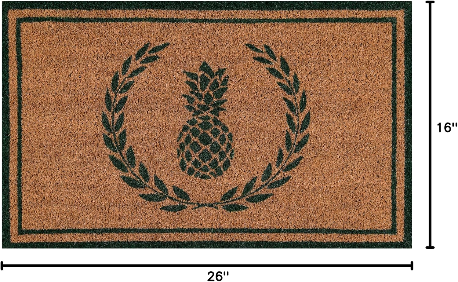 Erin Gates by Momeni Park Pineapple Green Hand Woven Natural Coir Doormat 1'6" X 2'6"
