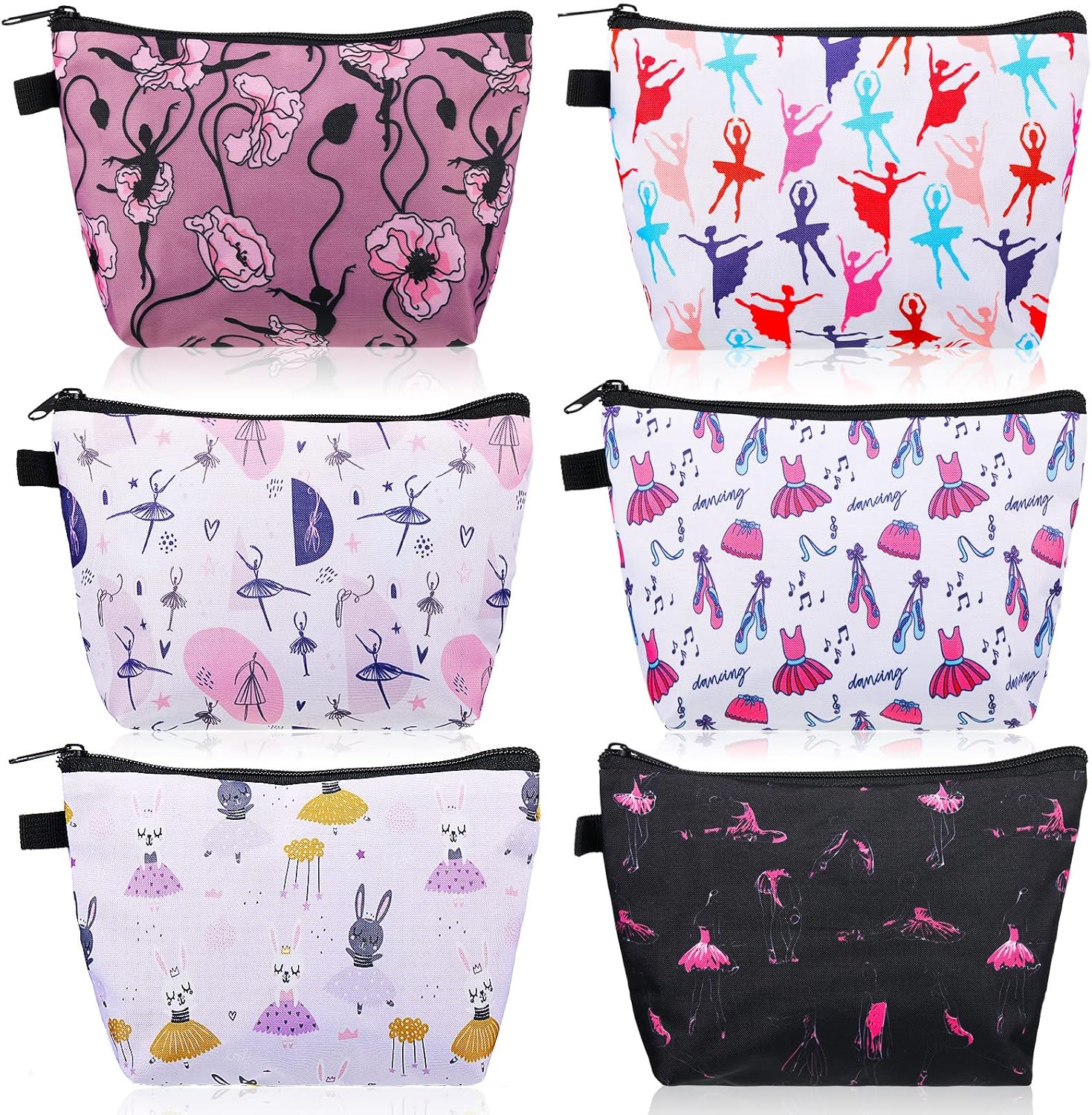 Saintrygo 6 Pack Cute Cosmetic Ballet Bag Ballet Girl Dance