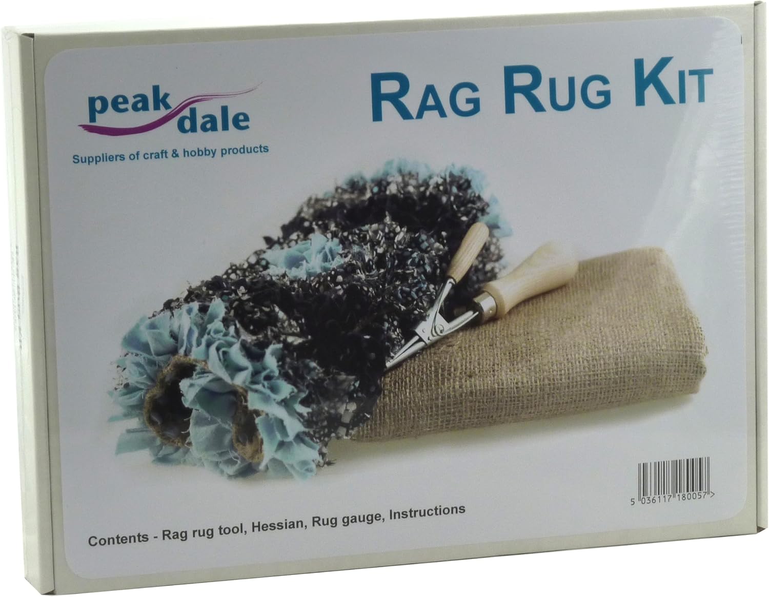 Peak Dale Rag Rug Kit Rag Rug Tool, Hessian, Rag Gauge, Instructions
