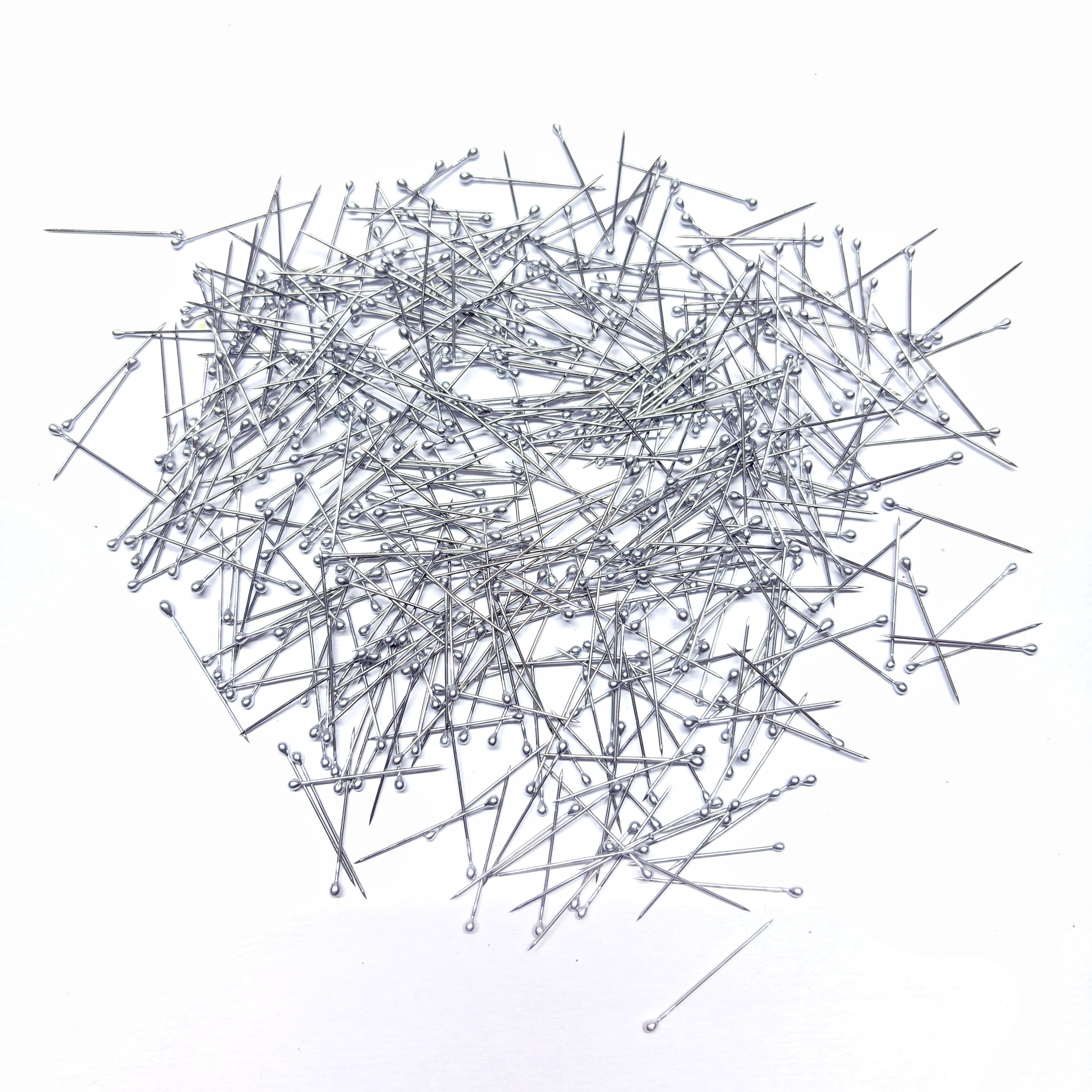Ushaworks Dressmaker Shirt Pins with Ball Head Stainless Steel Tailor Pins for Fabric, Quilting, Crafts & DIY Projects (Silver, 1000 PCS)