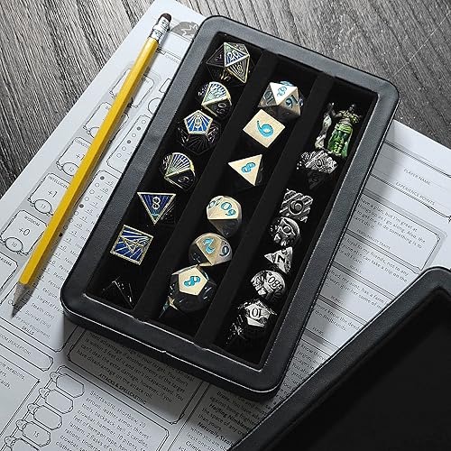Miniatura 5 de Forged Dice Co. Estuche para dados puchmáticos de alta calidad, protección de juego de dados poliédricos con filas forradas de fieltro y cierre