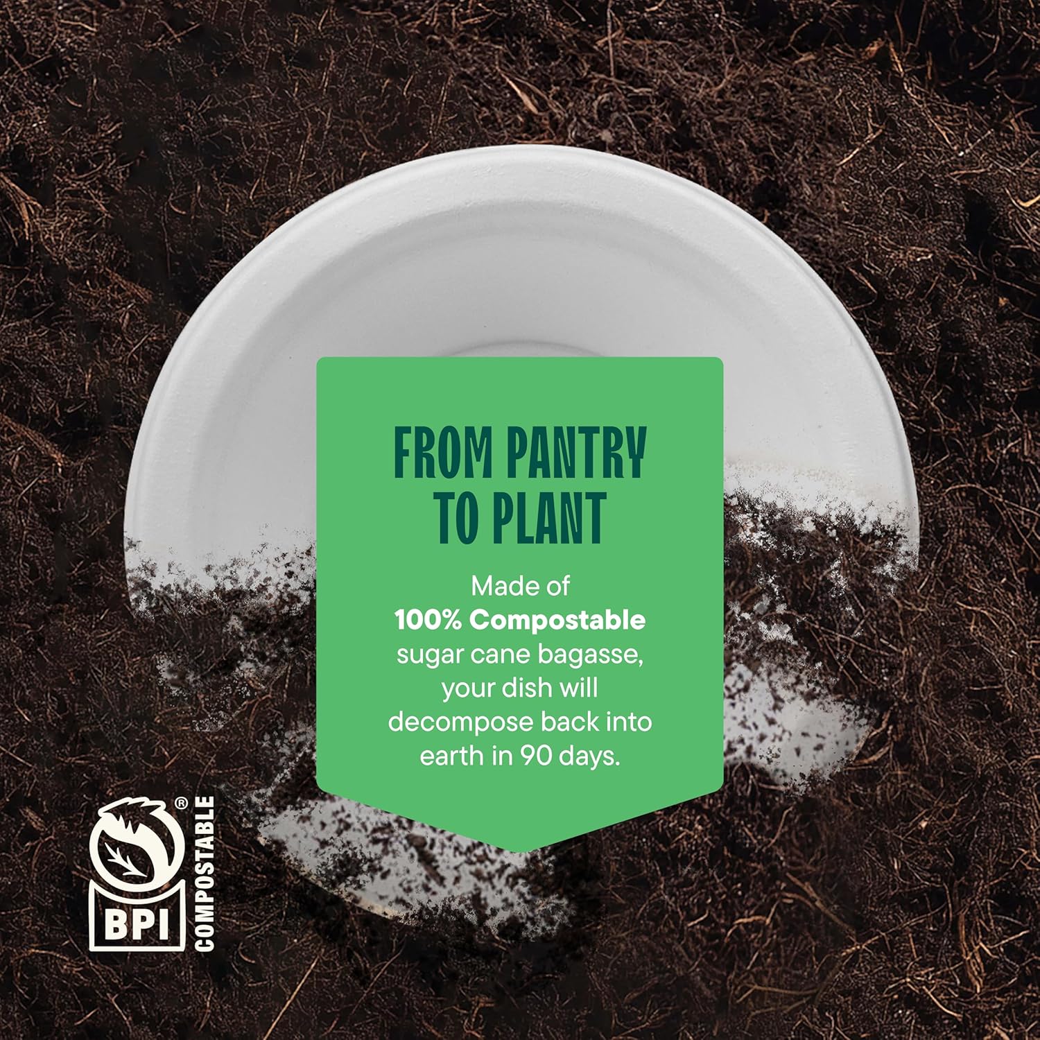 100% Compostable Disposable Paper Bowls [125-Pack] - {PFAS-Free} - {BPI Certified} - [12 oz] Heavy Duty, Eco-Friendly, Biodegradable Bagasse Hot Soup Bowls - Thick White 12oz Bowl Plates by Stack Man - Image 6