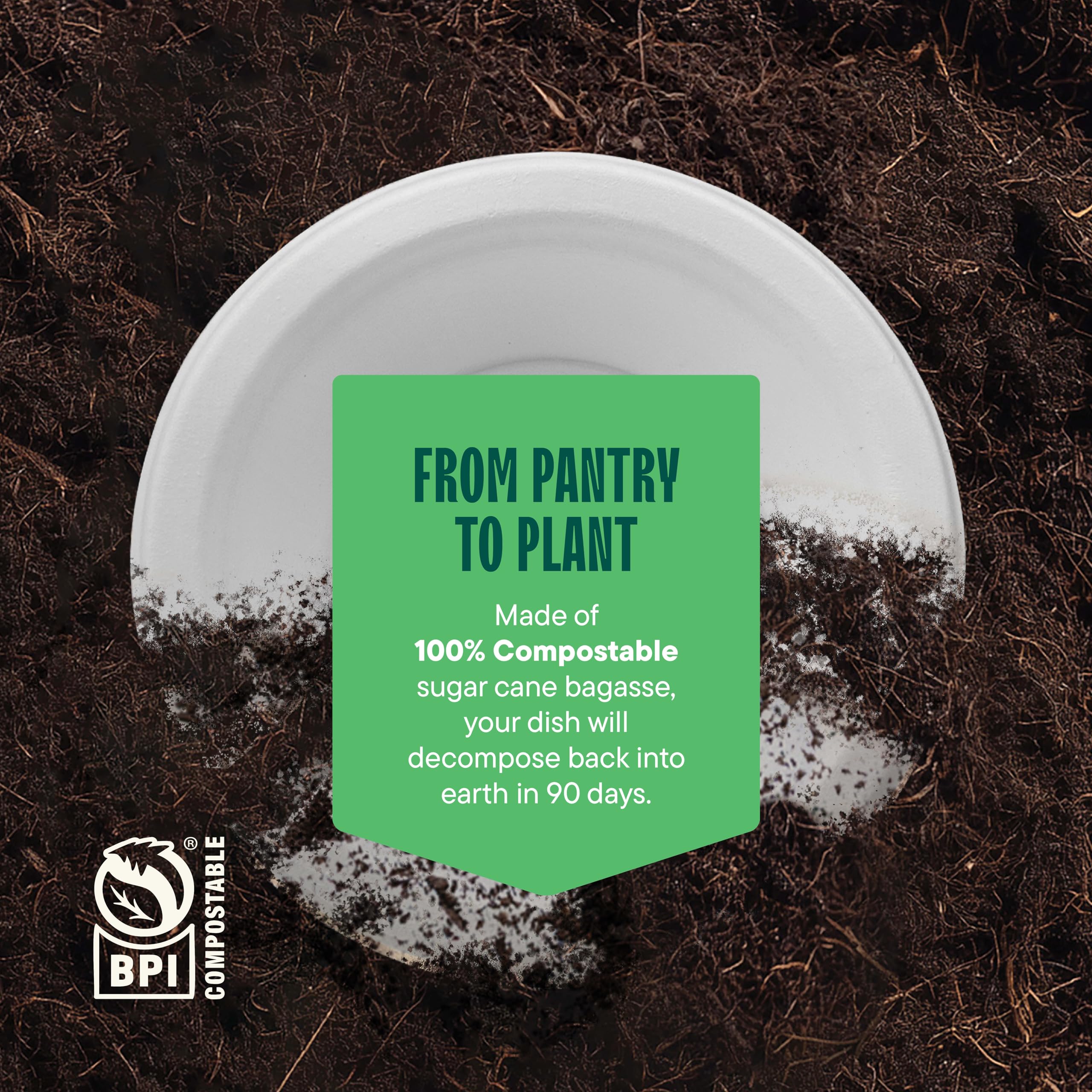 Cuencos 100% compostables resistentes de 12 onzas [paquete de 125] Cuenco de bagazo blanco desechable ecológico, hecho de fibras naturales de caña de azúcar, cuencos de papel biodegradables de 12