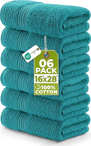 Miniatura 11 de Utopia Towels - Juego de 6 toallas de mano premium, 16 x 28 pulgadas, 100% algodón hilado en anillo, toallas ligeras y altamente absorbentes