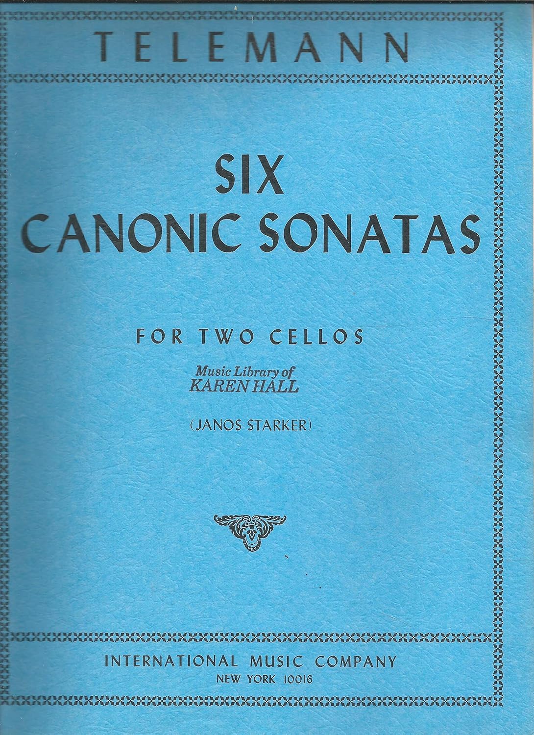 Telemann, Georg Philipp - Six Canonic Sonatas TWV 40:118-123. For Two Cellos.      Sheet music