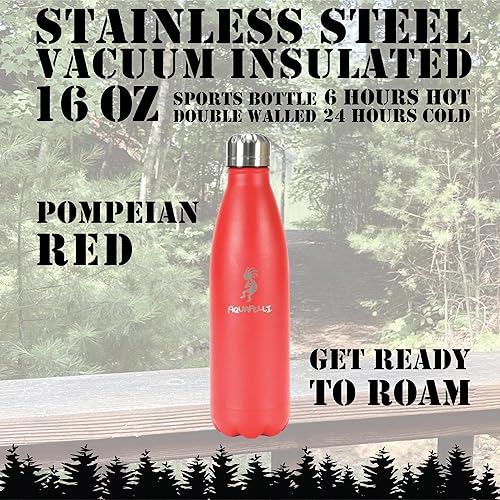 Miniatura 2 de Aquapelli Botella deportiva aislada al vacío, 16 onzas, rojo pompeyano