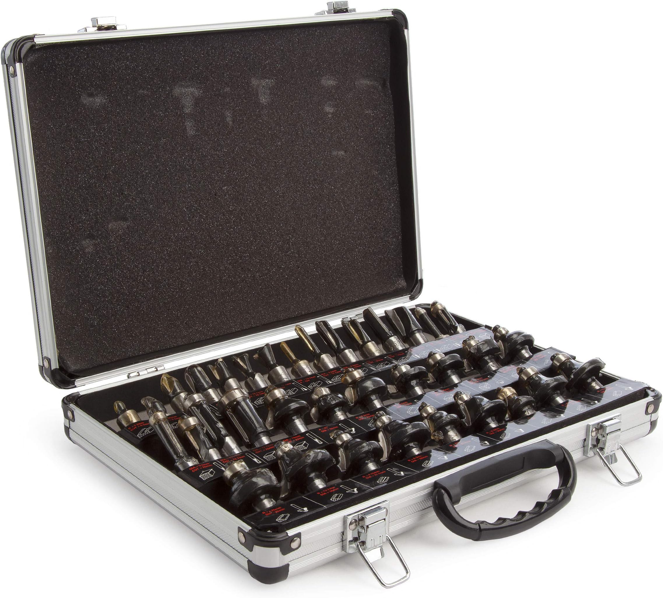 Trend 35 Piece Router Bit Starter Set, 1/2 Inch Shank, Tungsten Carbide Tipped, Aluminum Case Included, SET/SS35X1/2TC