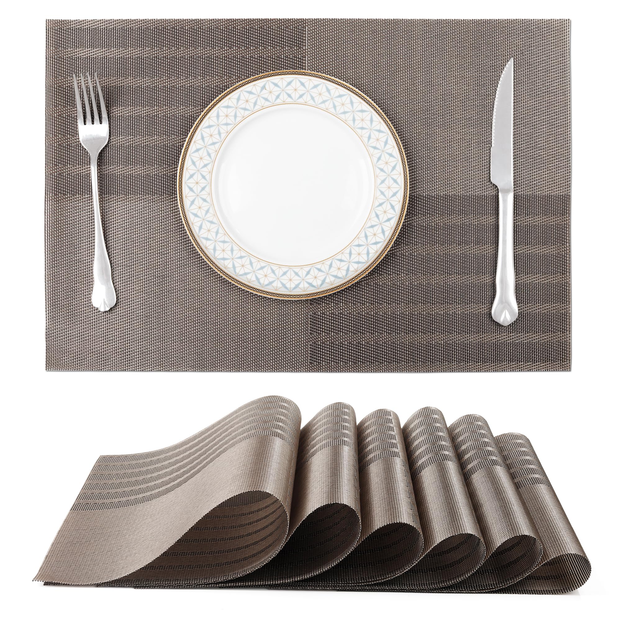 fanquare Placemats Set of 6, Washable Non-slip Heat Resistant Place Mat
