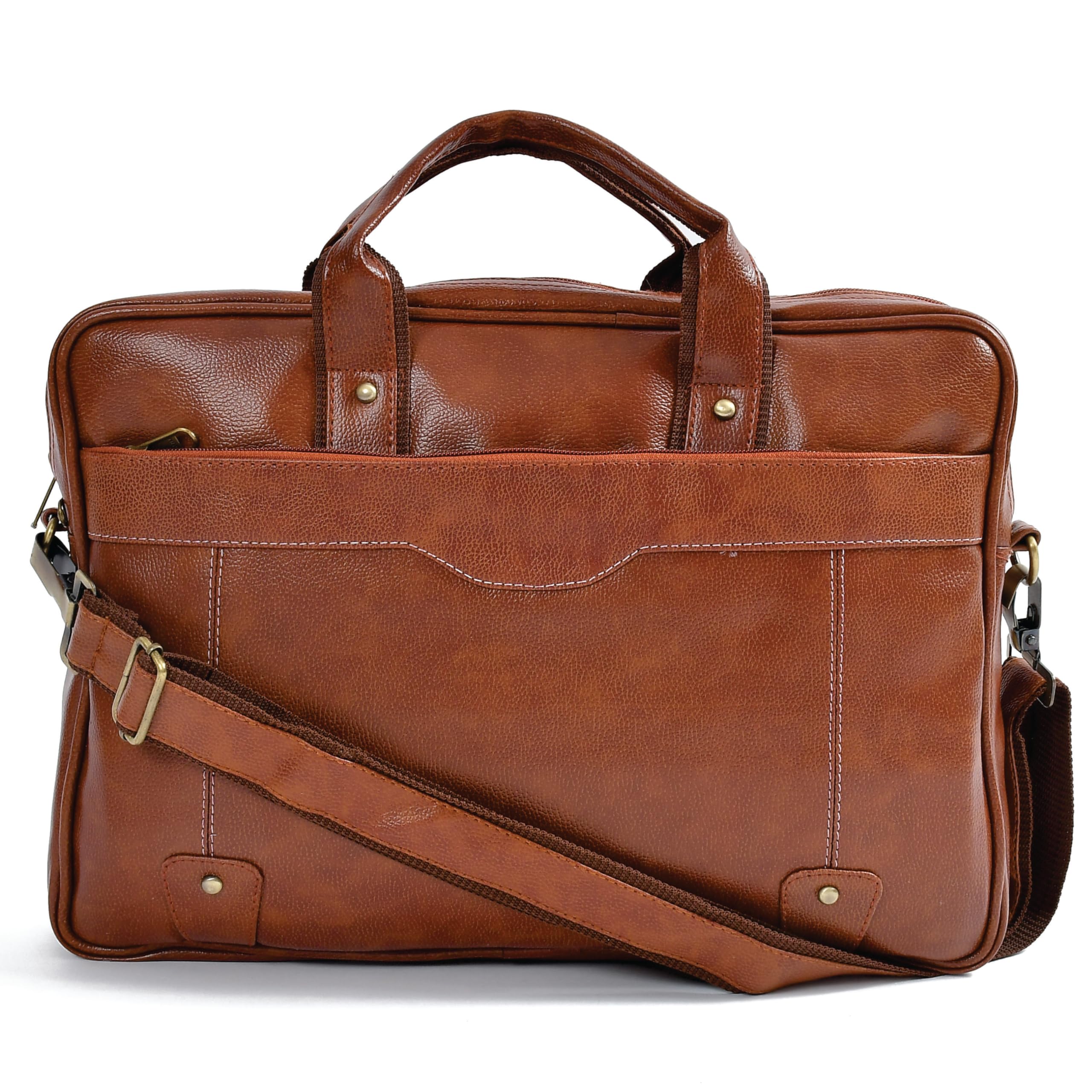 SECURE BASKET® 15.6 inch leather bag for men | office bag for men Messenger Bag |Padded Laptop Compartment | Brown (B0CWYSSBL6) Amazon Price History, Amazon Price Tracker