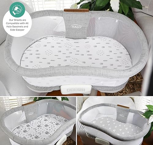 Miniatura 92 de TansyPanda Bassinet Sheets for Baby Delight Snuggle Nest, Chicco LullaGo, Fisher-Price Soothing, SNOO Smart, 3PC, 18 x 30 Inch, Ultra Soft