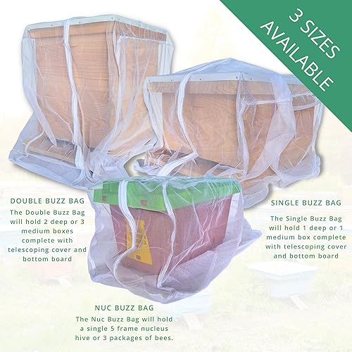 Miniatura 4 de Buzz Bag - La bolsa de malla diseñada para que los apicultores muevan las abejas de forma segura con malla de alta resistencia, cremallera YKK y