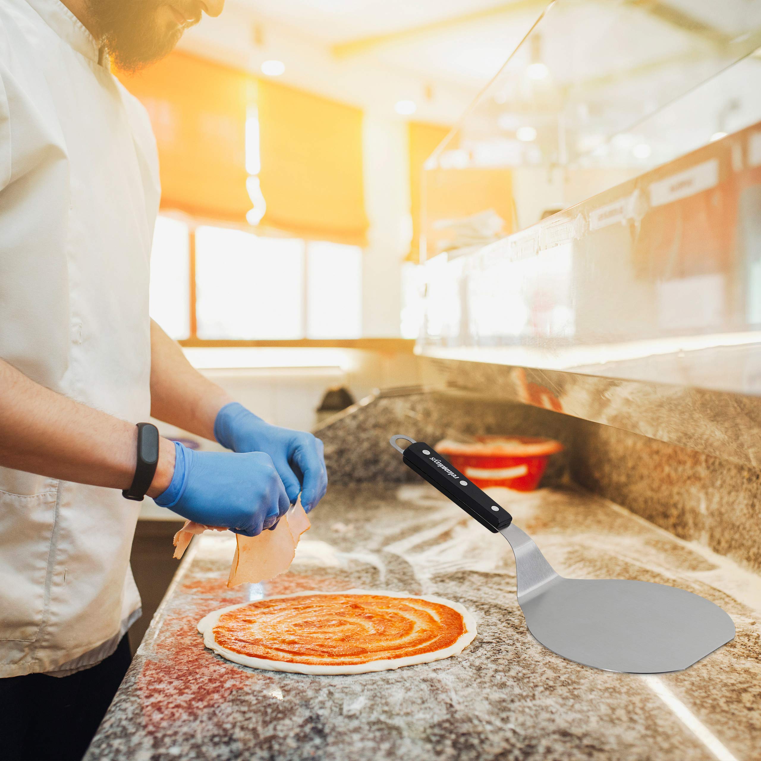 Pizzaschep van hout, 25,4 cm, pizzaschep, schep, schep, roestvrij staal