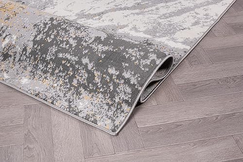 Miniatura 3 de Rugshop Alfombra de pasillo suave abstracta moderna resistente a las manchas 2' x 7' amarillo