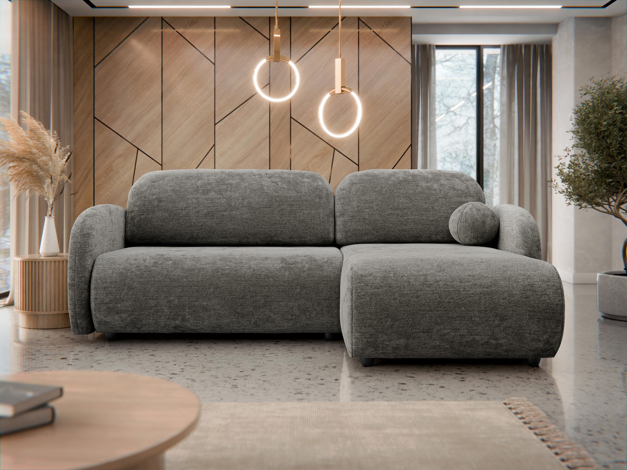 Mirjan24 Ecksofa mit Bettkasten Drinoz L, Eckcouch mit Schlaffunktion, Couch, Wohnlandschaft mit Bettfunktion, L-Form Sofa, Ottomane universell (Sereno 686)