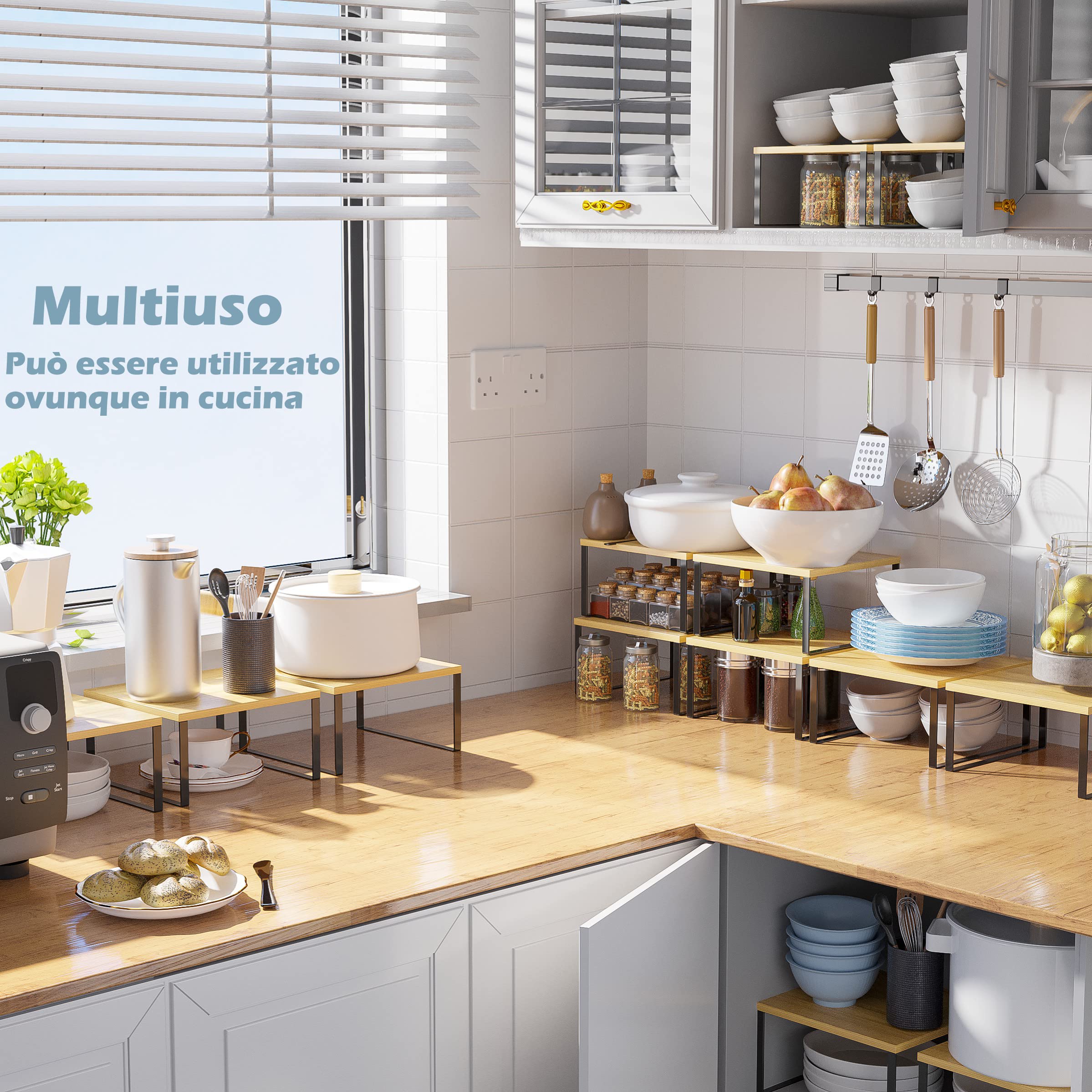 Organizzatore Sottolavello HUMOKI 2 Livelli Estraibile - Nero, Con Ruote E Ganci, Per Cucina E Bagno