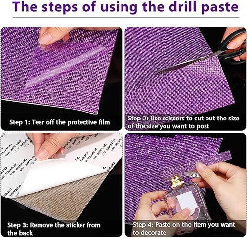 Vista 159 de Outus 12000 piezas de lámina de strass Bling Bling, calcomanías de strass, autoadhesivas, calcomanías para decoración de autos DIY, calcomanías