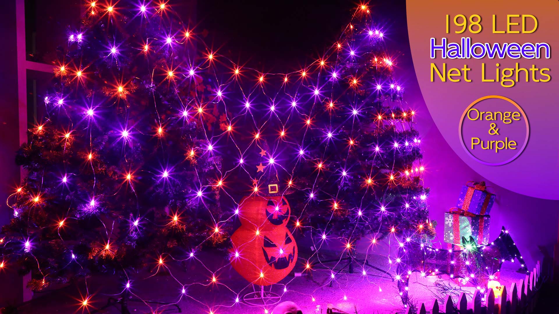 purple's♡2点 weillsnow 198 LED Halloween Net Lights,9.8FT*6.6FT