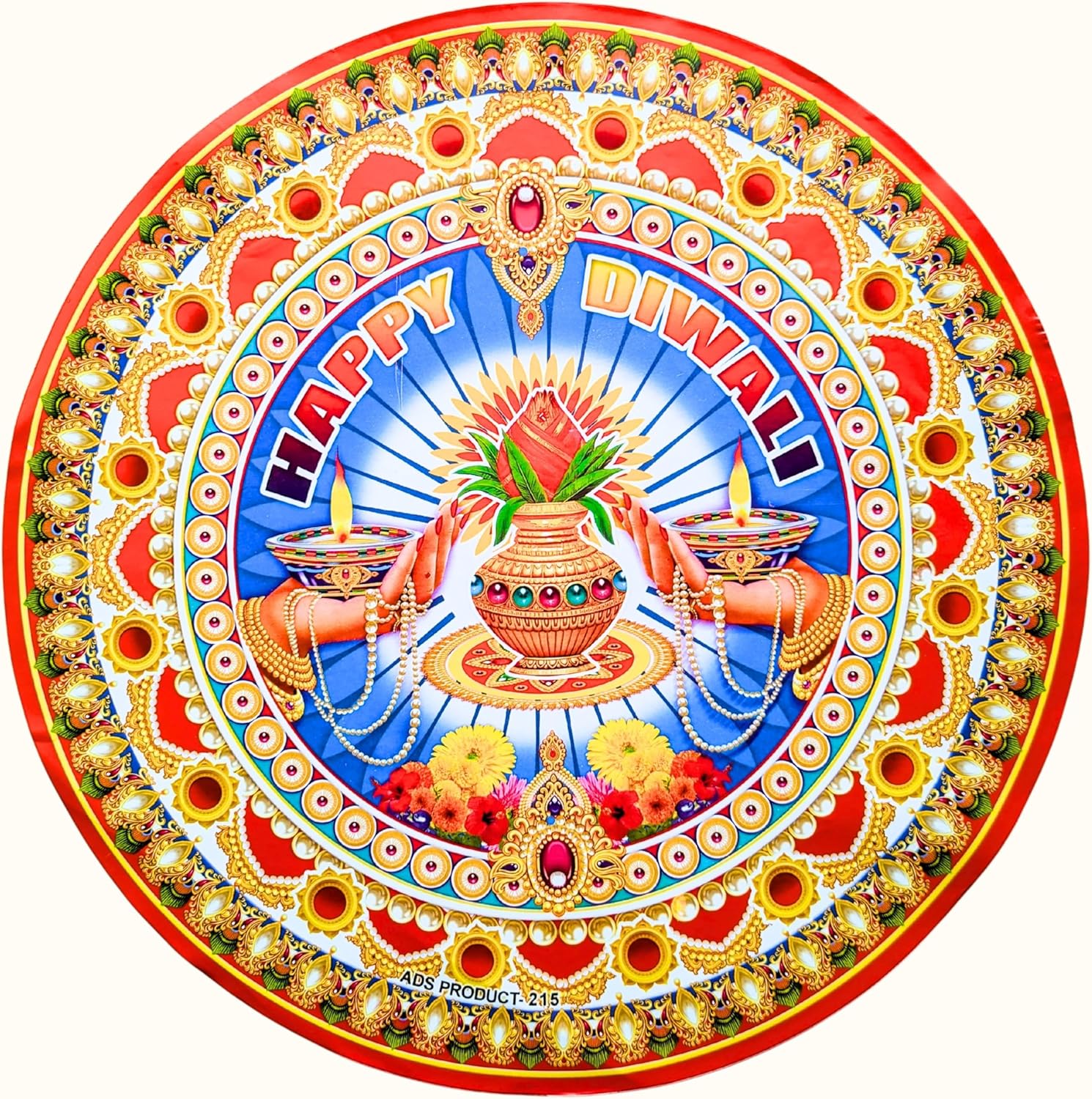 Diwali Rangoli Sticker for Floor Decoration | Easy to Apply Removable Rangoli Design | Decorative Floor Sticker for Festival, Home & Office AP8