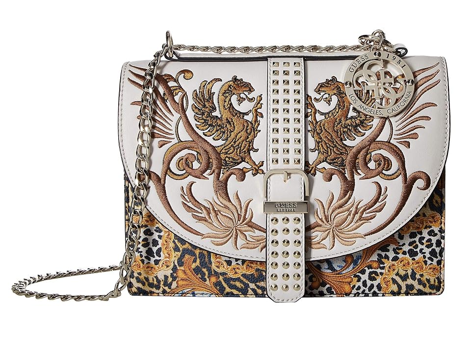

GUESS Eileen Convertible Crossbody Flap (Yellow Multi) Handbags